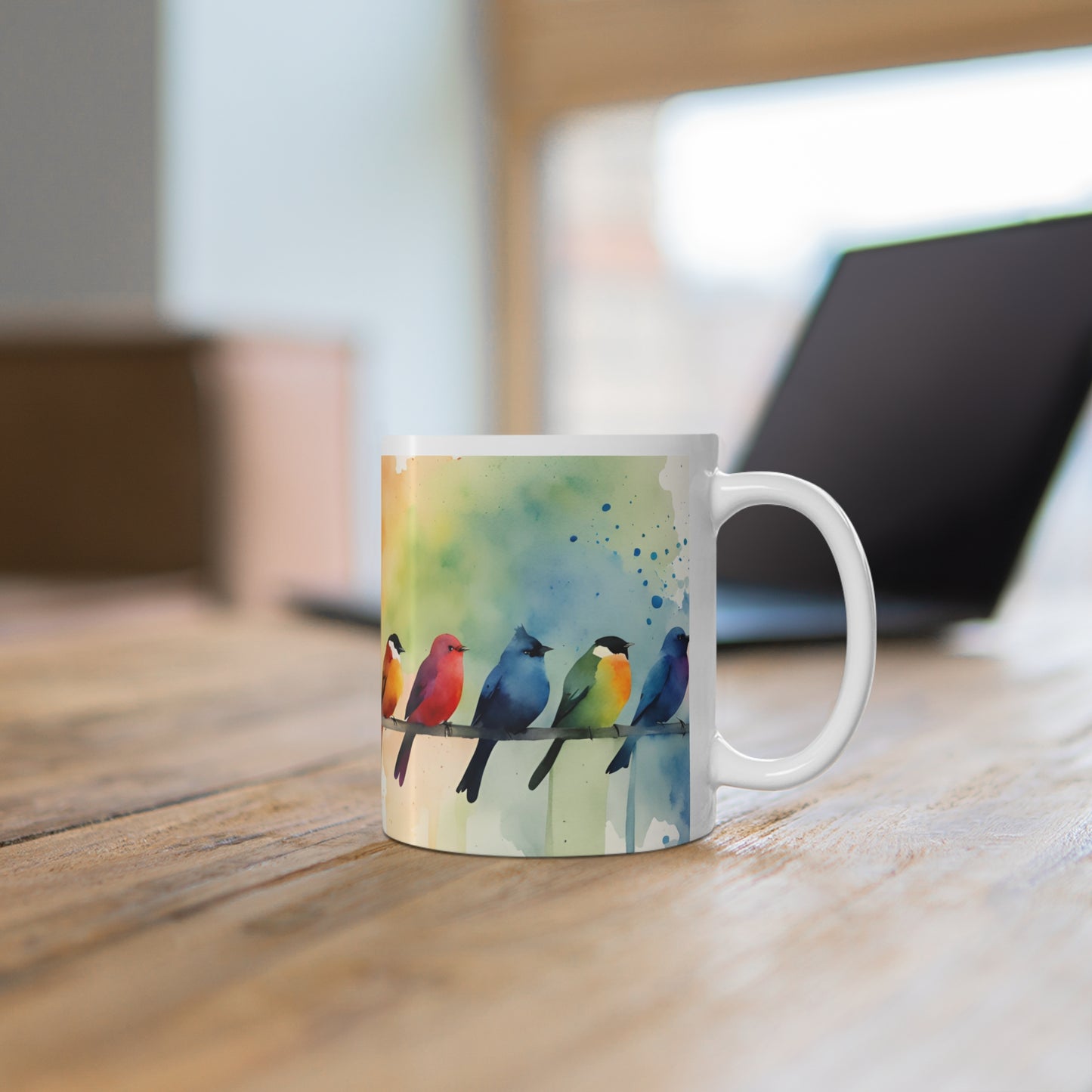 Birdies In A Row 01 Mug - Nature's Beauty Collection