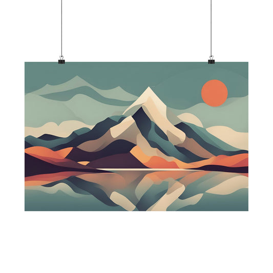Retro mountains 4 Matte Horizontal Posters