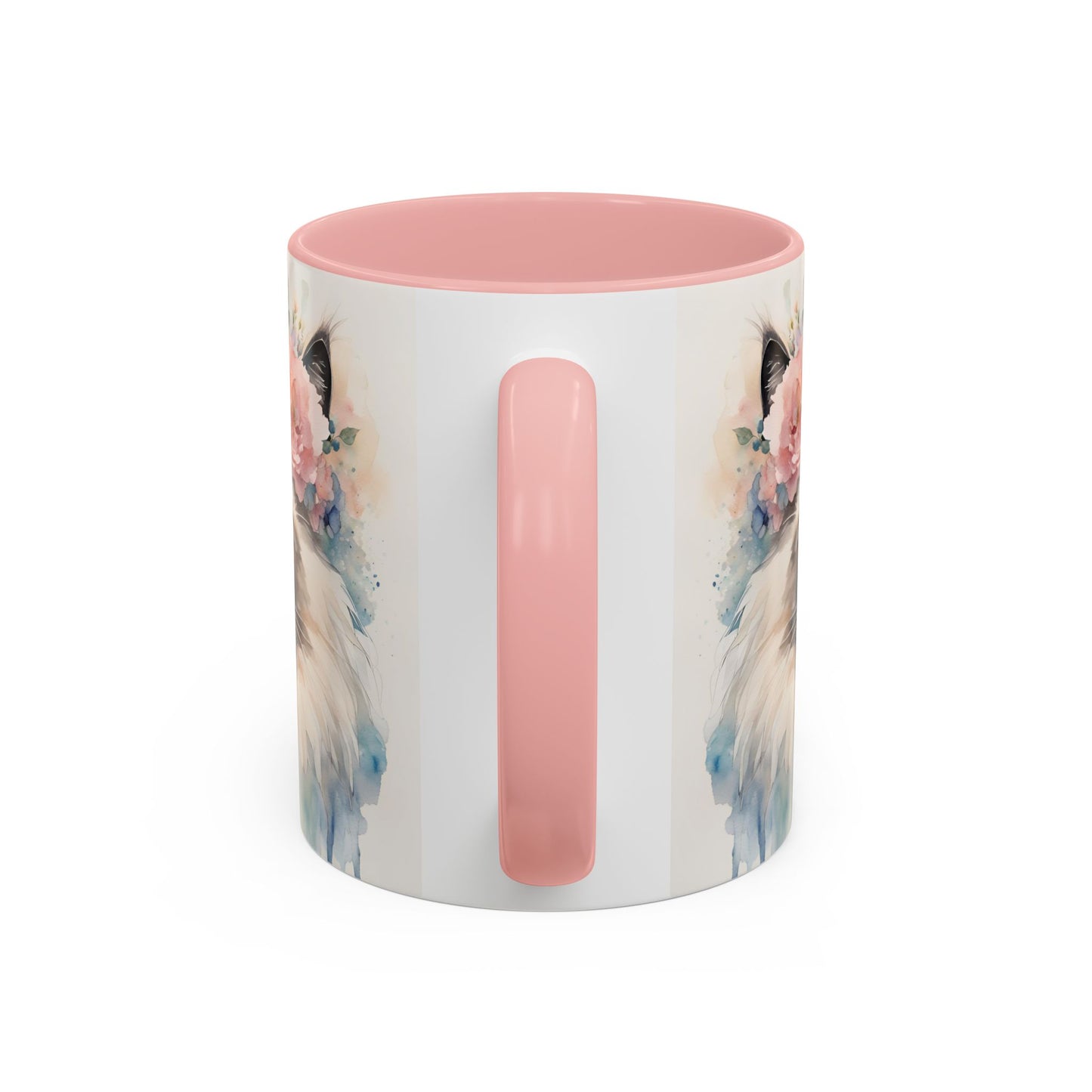 Floral Siamese Cat 04 Accent Coffee Mug - 11oz Perfect for Cat Lovers & Gifts