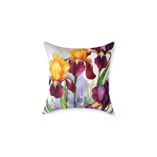 Irises 02 Poly Pillow - Natures Beauty Design