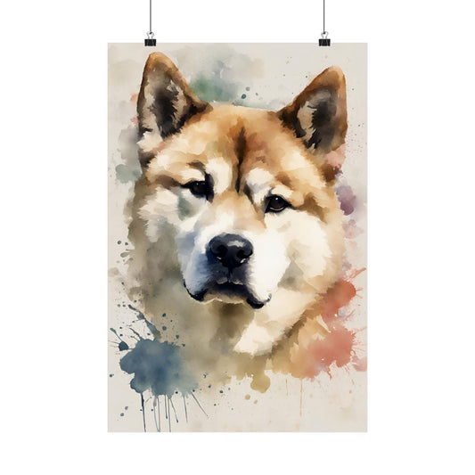 Dogs Japanese Akita 03 Matte Vertical Poster
