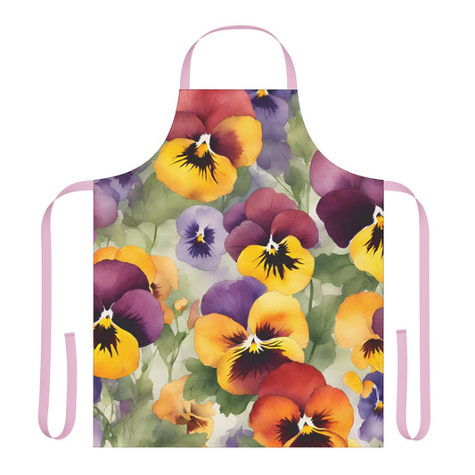 Pansies 04 Apron 5-Color Straps