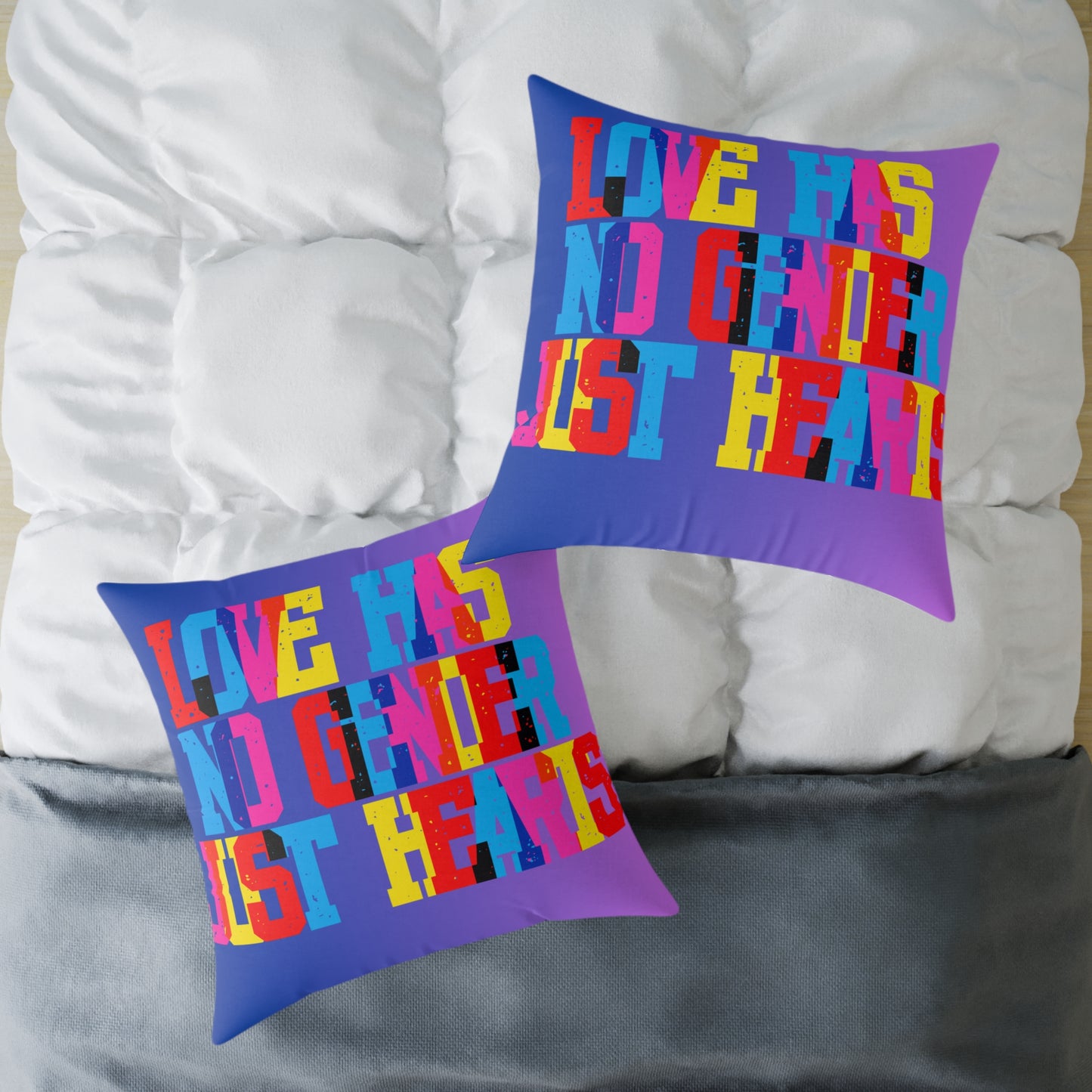 Love Has No Gender Just Hearts Poly Pillow