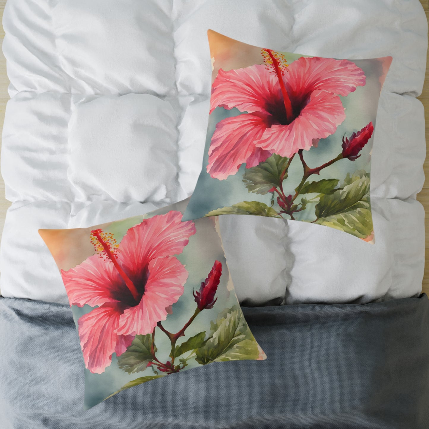 Hibiscus 04 Poly Pillow - Natures Beauty Design