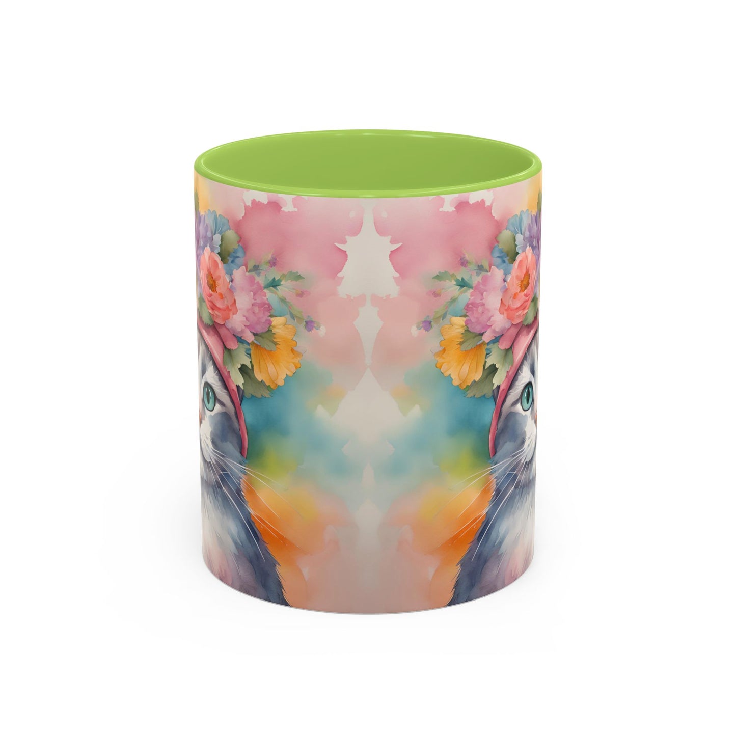Floral Rag Doll Cat 02 Accent Coffee Mug - 11oz Perfect for Cat Lovers & Gifts