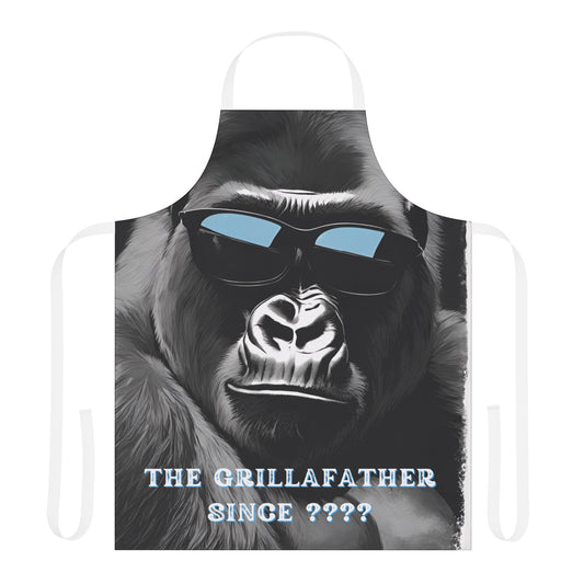 (Personizable) Grillafather EST (????) Funny BBQ Themed Apron 5-Color Straps