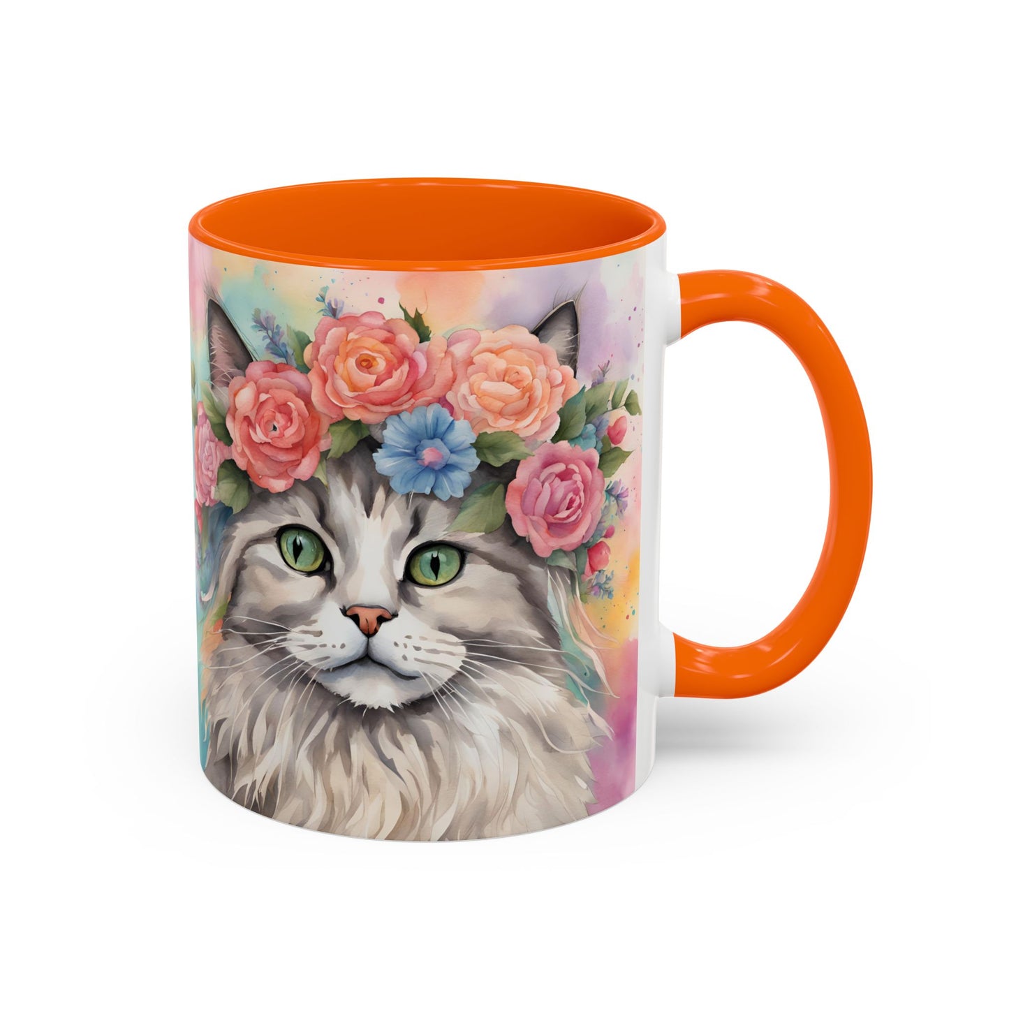 Floral Rag Doll Cat 03 Accent Coffee Mug - 11oz Perfect for Cat Lovers & Gifts