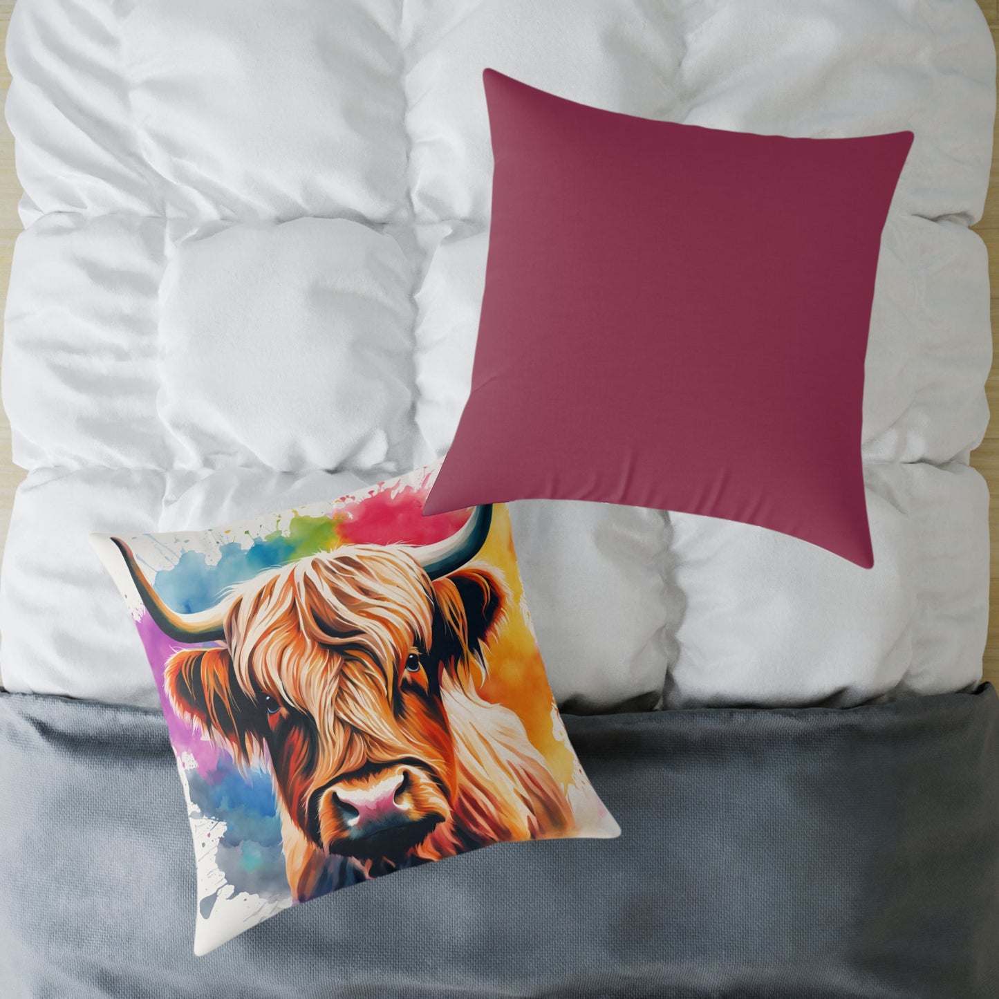 Highland Cow 01 Poly Pillow - Natures Beauty Design