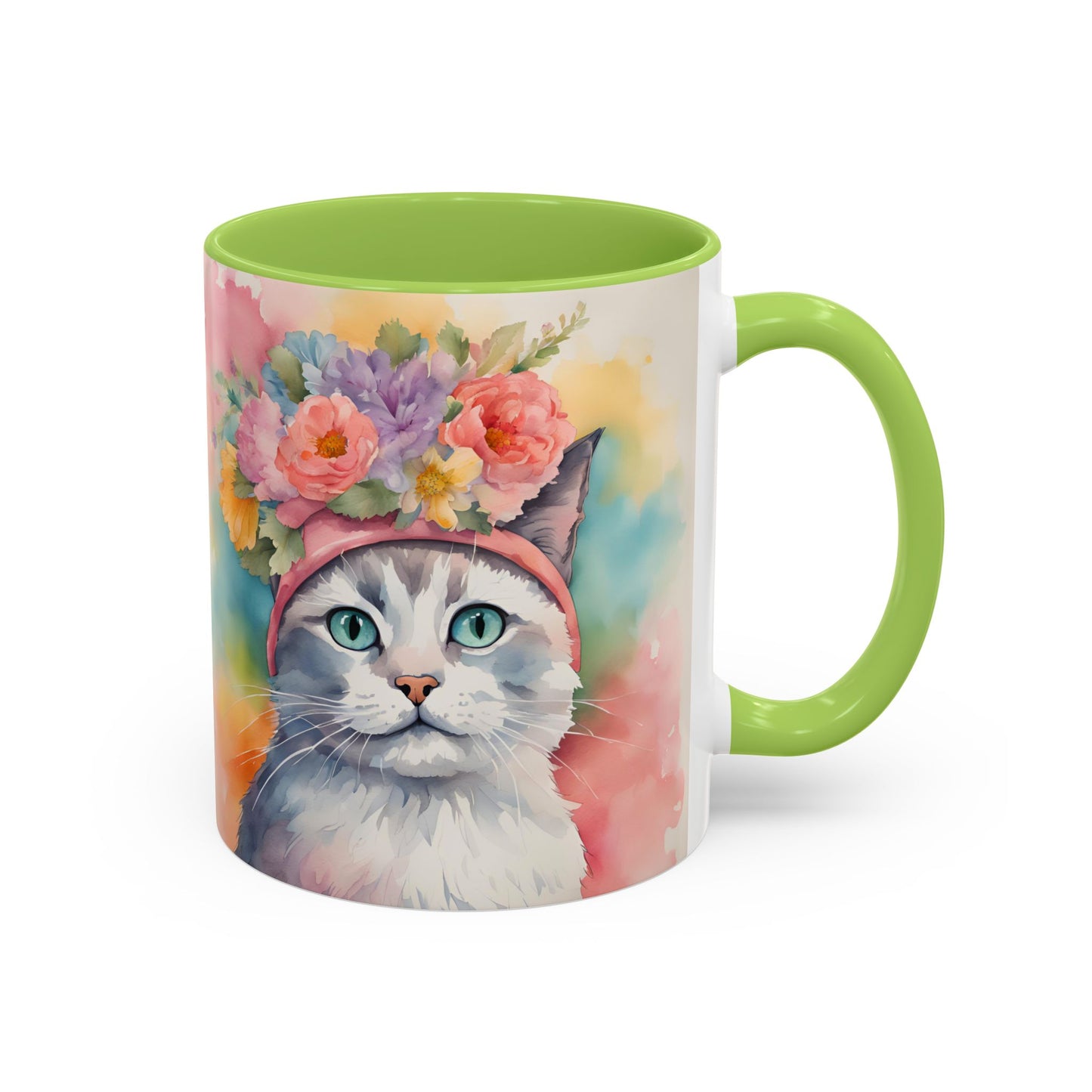Floral Rag Doll Cat 02 Accent Coffee Mug - 11oz Perfect for Cat Lovers & Gifts