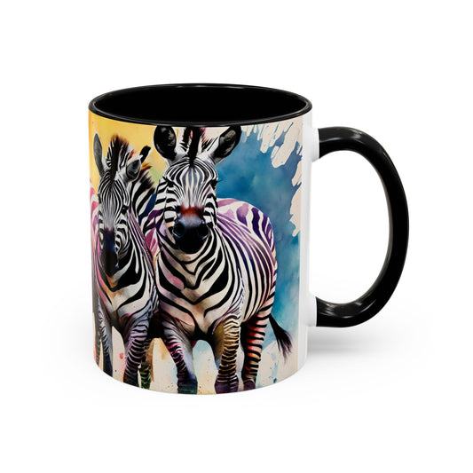 Multicoloured Zebra 2 Accent Mug 11oz
