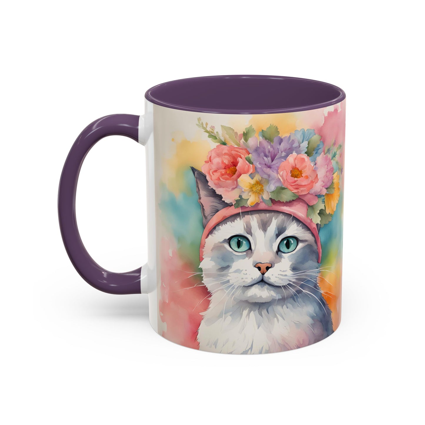Floral Rag Doll Cat 02 Accent Coffee Mug - 11oz Perfect for Cat Lovers & Gifts