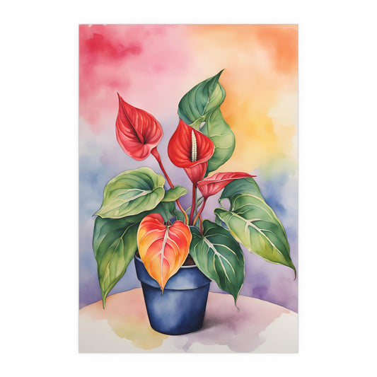 Multicolored Pot Plant 6 Indoor and Outdoor Silk Poster