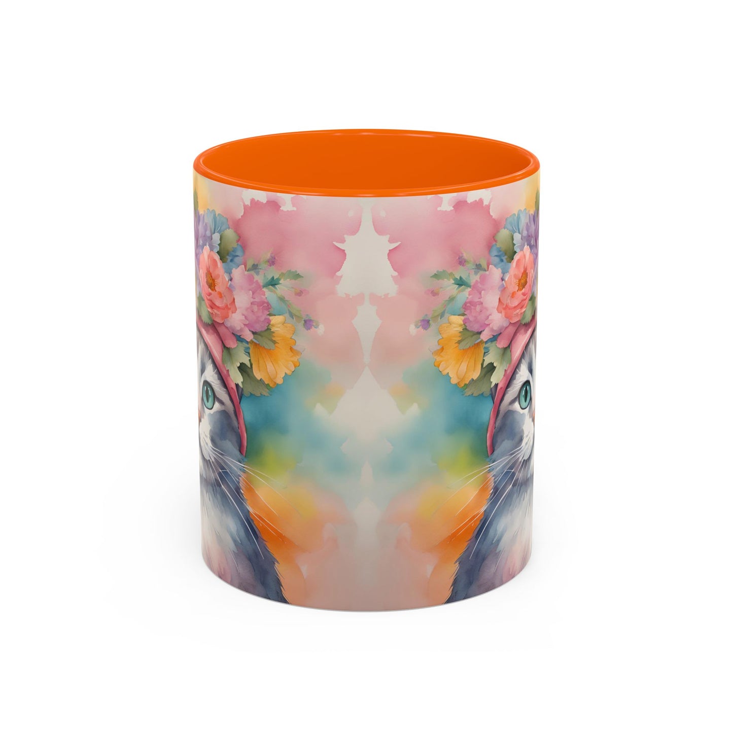 Floral Rag Doll Cat 02 Accent Coffee Mug - 11oz Perfect for Cat Lovers & Gifts