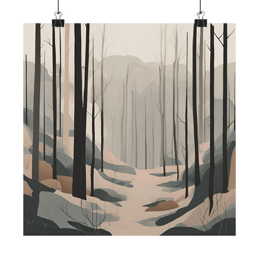 Lonely Forest 09 Matte Square Posters