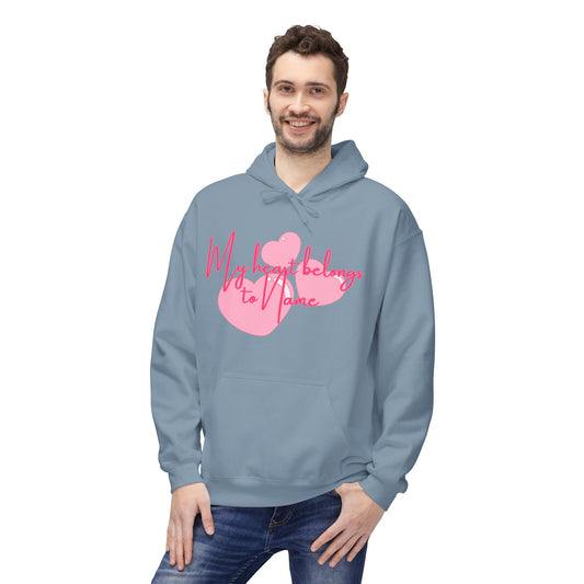 (Personalizable) My Heart Belongs To NAME Unisex Valentines Hoodie