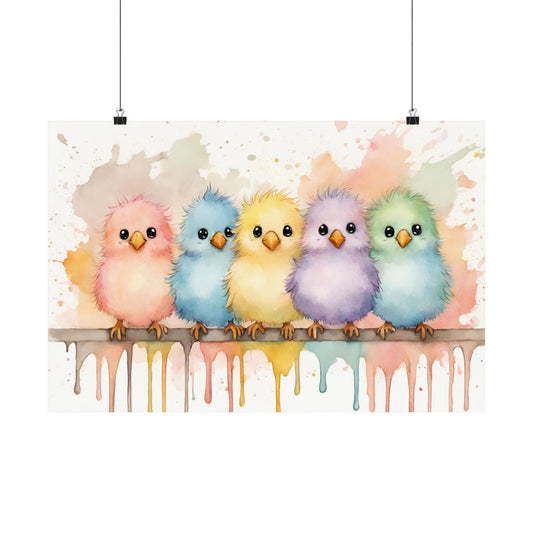 Nursery Birdies 4 Matte Horizontal Posters