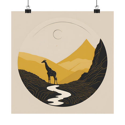 Lone Collection Giraffe 13 Matte Square Posters