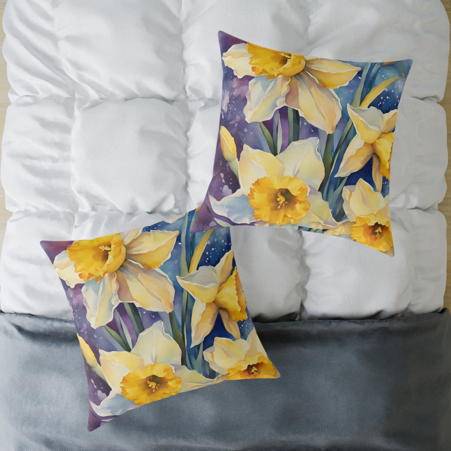 Daffodils 03 Poly Pillow - Natures Beauty Design