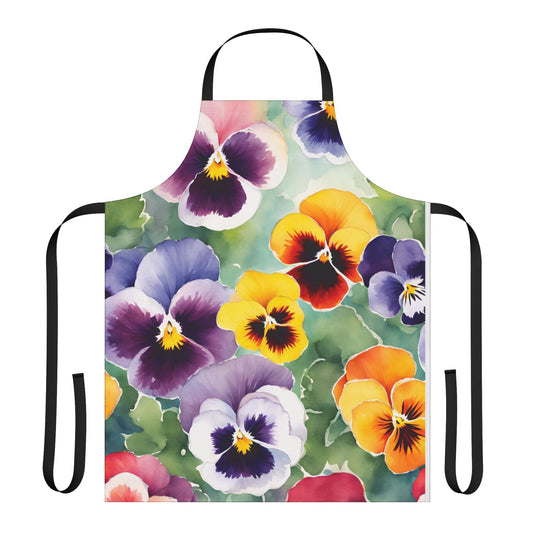 Pansies 02 Apron 5-Color Straps