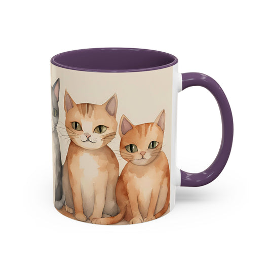 Kitties in a Row 3 Accent Mug 11oz