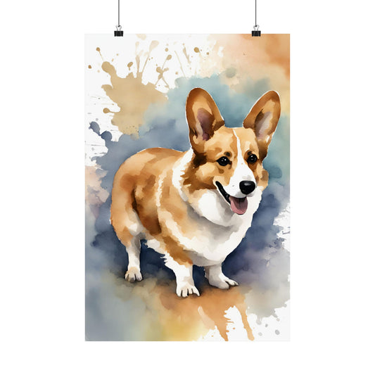 Dogs Corgi 03 Matte Vertical Poster