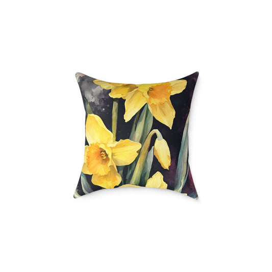 Daffodils 01 Poly Pillow - Natures Beauty Design