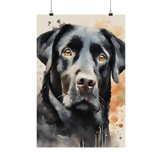 Dogs Black Labrador 01 Matte Vertical Poster
