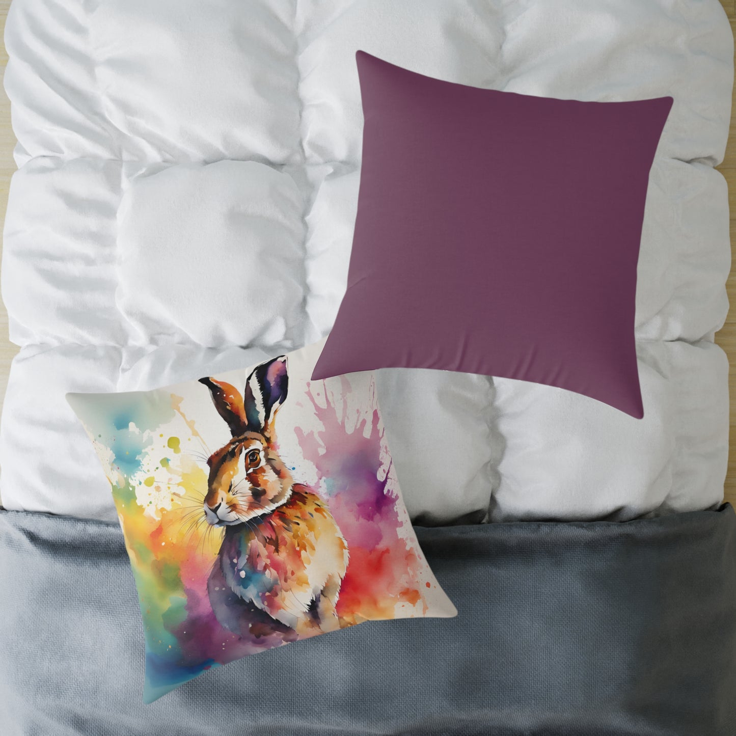 Hare 04 Poly Pillow - Natures Beauty Design