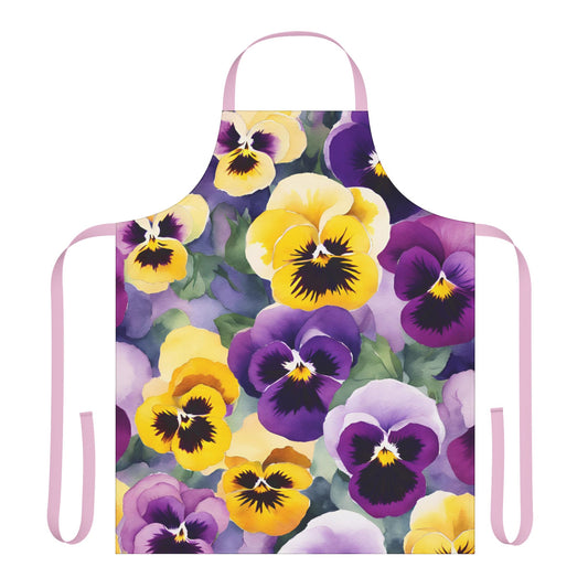 Pansies 01 Apron 5-Color Straps