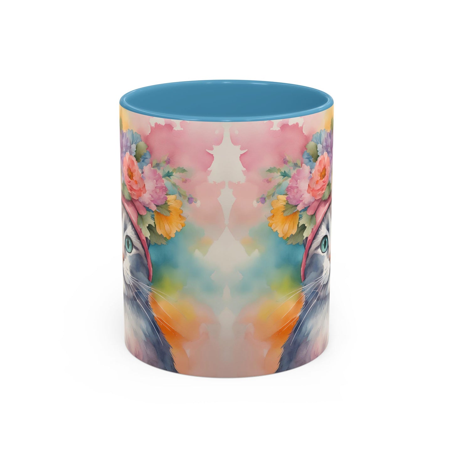 Floral Rag Doll Cat 02 Accent Coffee Mug - 11oz Perfect for Cat Lovers & Gifts
