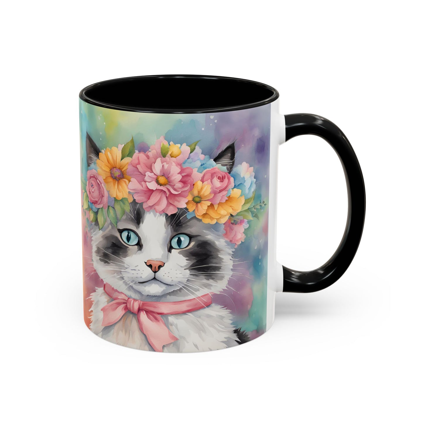 Floral Rag Doll Cat 04 Accent Coffee Mug - 11oz Perfect for Cat Lovers & Gifts