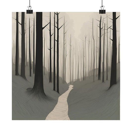Lonely Forest 04 Matte Square Posters