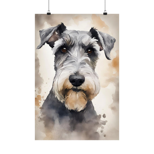 Dogs Schnauzer 03 Matte Vertical Poster