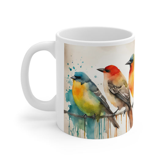 Birdies In A Row 02 Mug - Nature's Beauty Collection