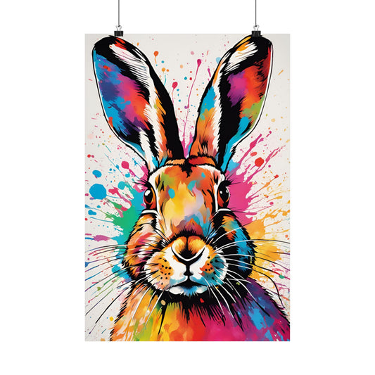 Multicolored Hare 2 Matte Vertical Poster