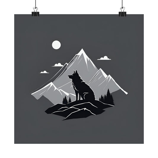 Lone Collection Wolf 14 Matte Square Posters