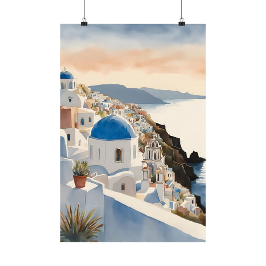 Abstract Greek rooftops 6 Matte Vertical Poster