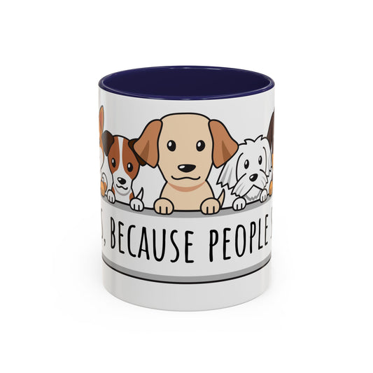 Dogs Because People Suck 2 Accent Coffee Mug (11oz)