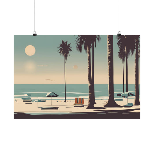 Retro beach 2 Matte Horizontal Posters