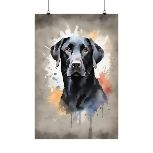 Dogs Black Labrador 02 Matte Vertical Poster