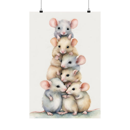 Nursery Mousie Tower 1 Matte Vertical Posters