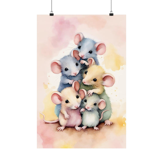Nursery Mousie Tower 3 Matte Vertical Posters