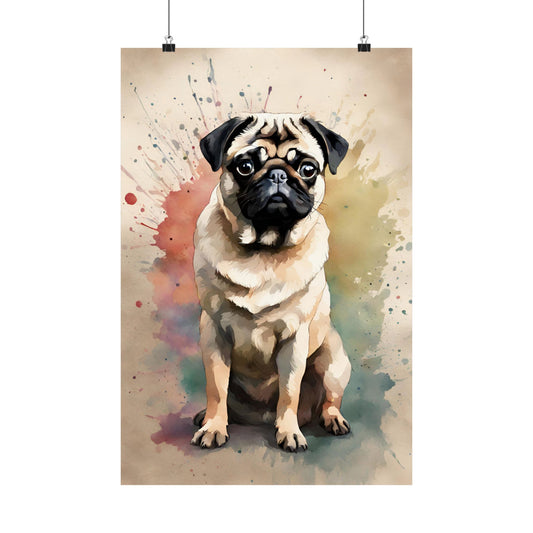 Dogs Pug 04 Matte Vertical Poster