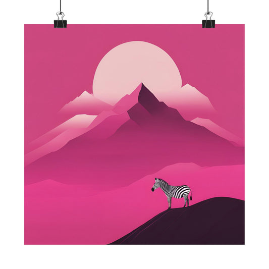 Lone Collection Zebra 4 Matte Square Posters