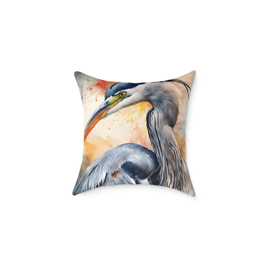 Heron 03 Poly Pillow - Natures Beauty Design