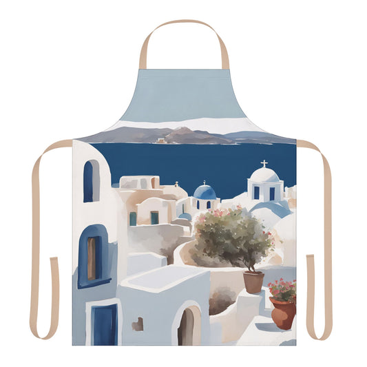 Greek rooftops Adult Apron (AOP)