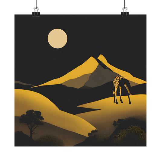 Lone Collection Giraffe 12 Matte Square Posters