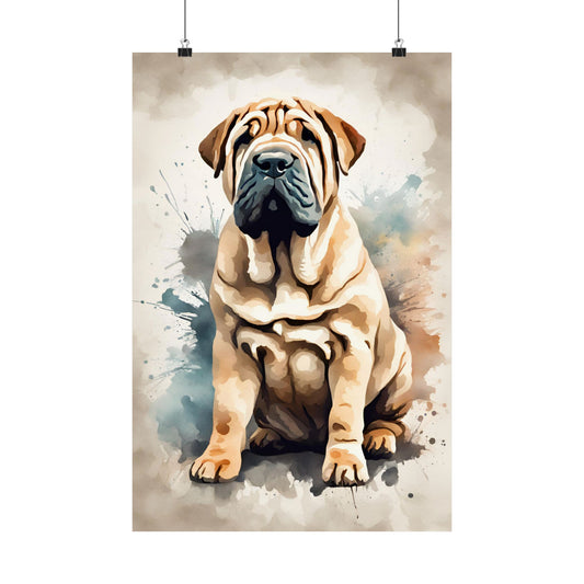 Dogs Shar Pei 02 Matte Vertical Poster