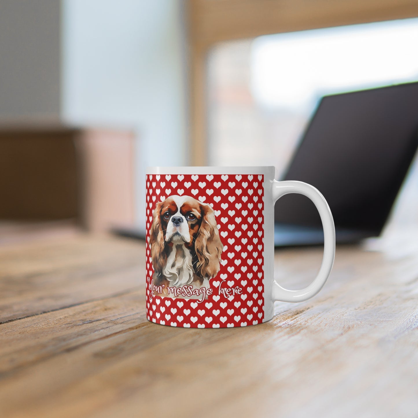 Personalized Pet Lovers Cavalier King Charles Spaniel Valentines Mug Ceramic 11oz