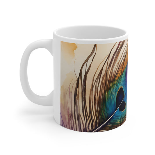 Peacock Feather 05 Mug - Nature's Beauty Collection